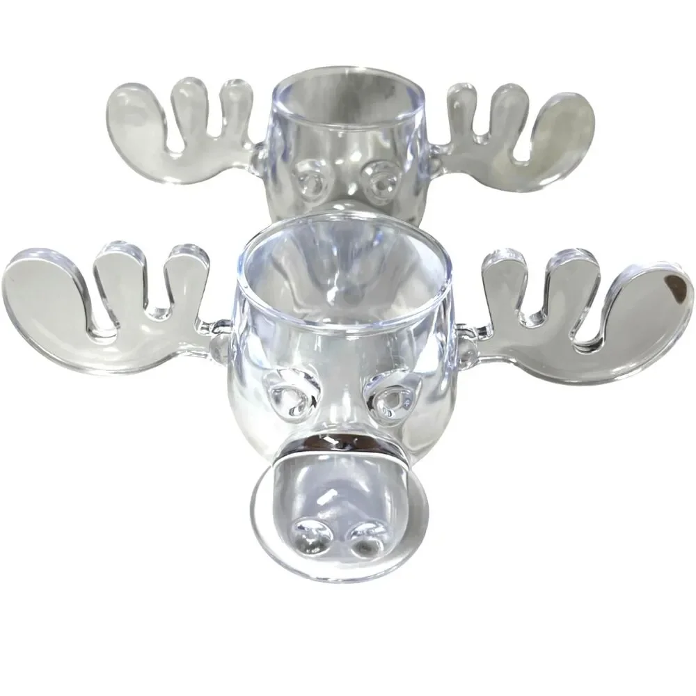 National Lampoon Christmas Vacation - Clear Moose Mug Cup Clark Griswold Pair